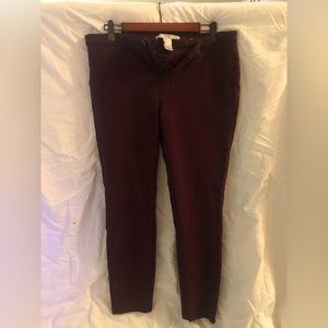 Burgundy Slim-fit Pant